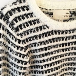 J.O.A. Black and White Striped Sweater